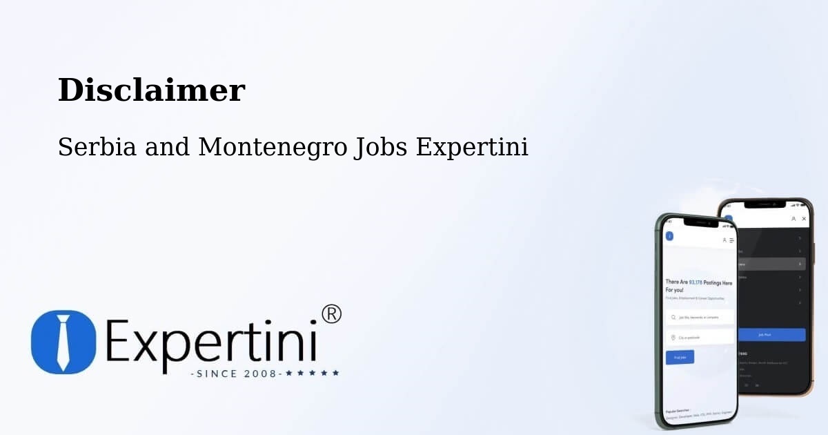 Disclaimer – Stirling - Serbia and Montenegro Jobs Expertini